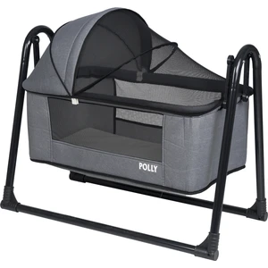 POLLY BABY Keten Fileli Silinebilir Portatif Sallanır Anne Yanı Beşik Sepet Beşik Hamak Beşik Füme