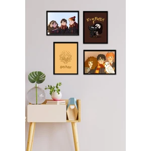 Harry Potter 4 Parça Çerçeve Görünümlü Set Tablo