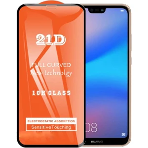 Huawei P20 Lite Ekran Koruyucu 21D Tam Kaplayan Kavisli