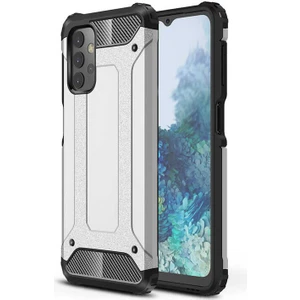 Caseworld Samsung Galaxy A23 ile Uyumlu Kapak Çift Katmanlı Zırh Tank ile Uyumlu Kılıf - Gri