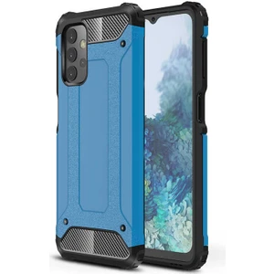 Caseworld Samsung Galaxy A23 ile Uyumlu Kapak Çift Katmanlı Zırh Tank ile Uyumlu Kılıf - Mavi