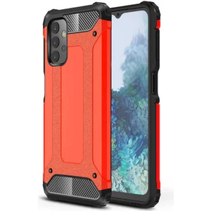Caseworld Samsung Galaxy A23 ile Uyumlu Kapak Çift Katmanlı Zırh Tank ile Uyumlu Kılıf - Kırmızı