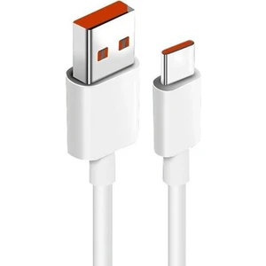6A 100W Usba To Type-C Hızlı Data ve Şarj Kablosu Beyaz
