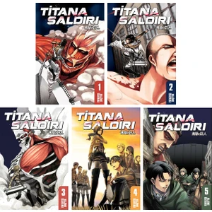 Titana Saldırı 1-2-3-4-5. Ciltler Manga Seti - Hajime Isayama
