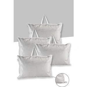 4 Adet - Gri Çizgili Yastık Saklama Çantası 67 x 45 cm