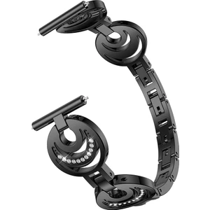 Samsung Galaxy Watch 4 40 mm R860 Için Pırlanta Görünümlü Metal Fantezi Kordon Siyah