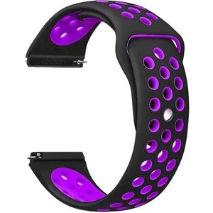 Samsung Galaxy Watch 4 40 mm R860 Için Delikli Spor Kordon Siyah Mor