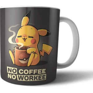 Pokemon Pikachu No Coffee No Workee Kupa Bardak Model 1