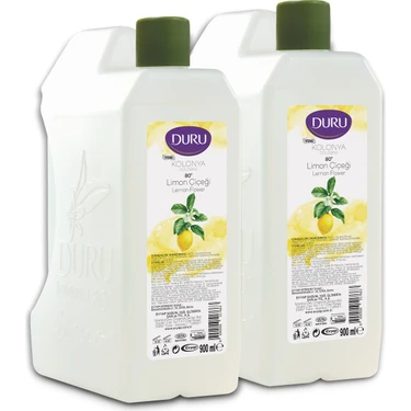 Duru Limon Kolonya 80 Derece 2x900 ml Dökme Plastik Ambalaj ile Ferahlatıcı