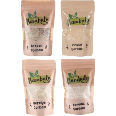 Bambala 4'lü Çorba Paketi (brokoli, kereviz, bezelye ve pırasa