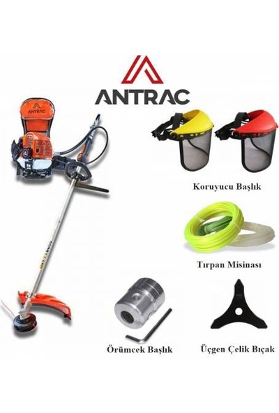 Antrac Ant 520 R Sırt Tipi Motorlu Tırpan Örümcek Başlık Misina Hediyeli