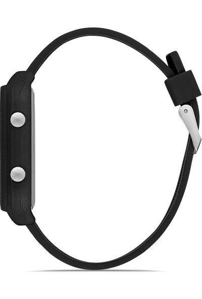 Changersla Unisex Siyah Silikon Dijital LED Kol Saati Siyah Kasa Beyaz LED