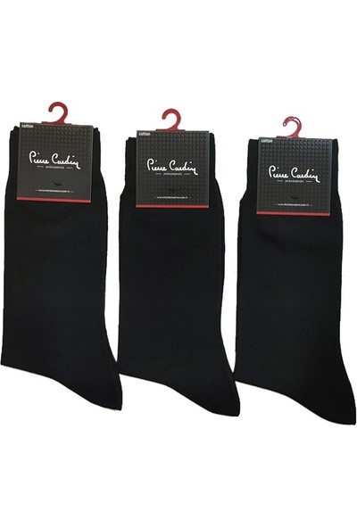 Pierre Cardin 3 Çift Pamuk Erkek Çorap Siyah Renk Koku Yapmaz Terletmez