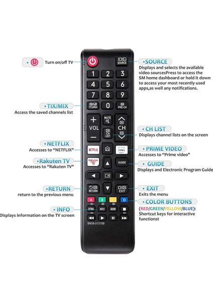 Samsung Uyumlu UE65RU7090UXTK Tv Kumanda