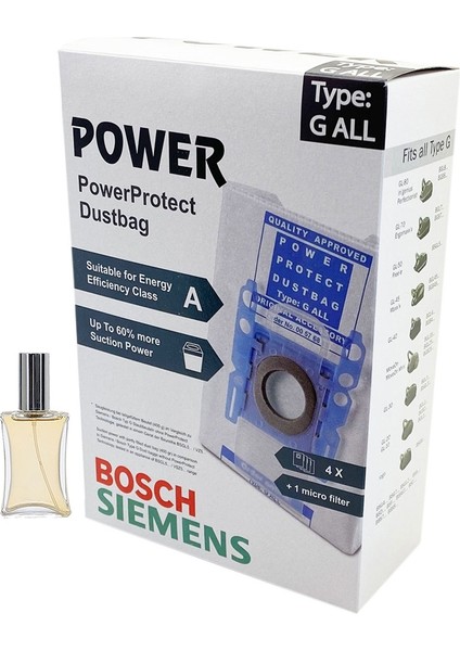 Siemens Uyumlu Vs Z6GP... Green Power Elektrikli Süpürge Power Kutulu 4 Adet Toz Torbası 1 Mikro Filtre