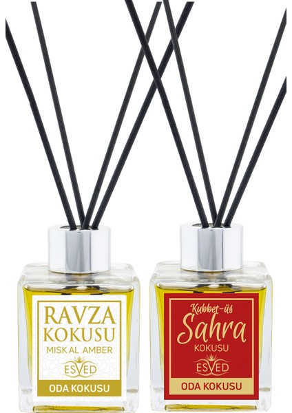 Medine Ravza Kokusu ve Kubbetüs Sahra Kokusu 100 ml Çubuklu Oda Kokusu