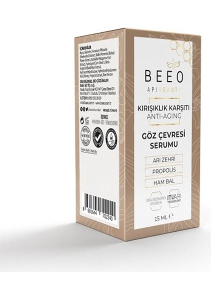 Apibeauty Arı Zehirli Propolisli Anti-Aging Göz Çevresi Serumu 15 ml (BEO101)