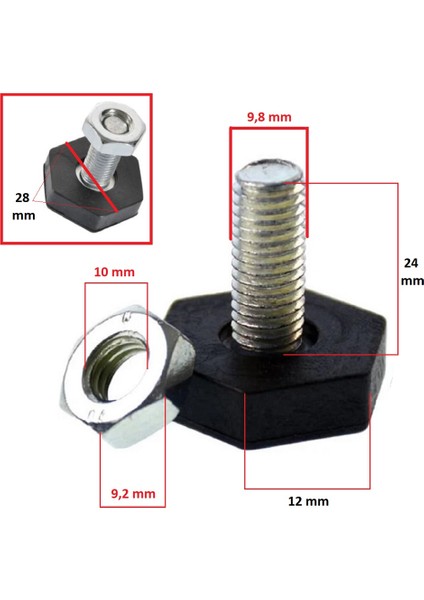 Candy Uyumlu Çamaşır Makinesi Ayağı Kaymaz Ayarlı Ayak 4 Lü Seti Ölçülere Dikkat Ediniz fiyatları