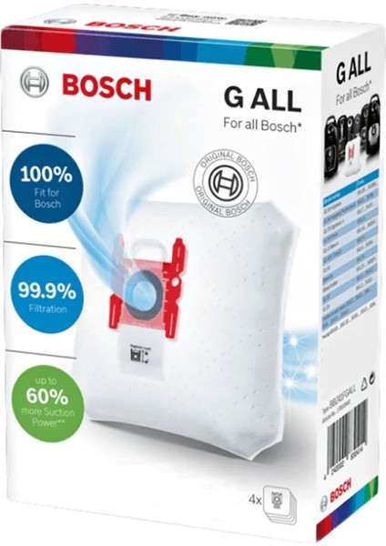Bosch Uyumlu 11 Solida/alpha Süpürge Toz Torbası 4 Adet Kutulu