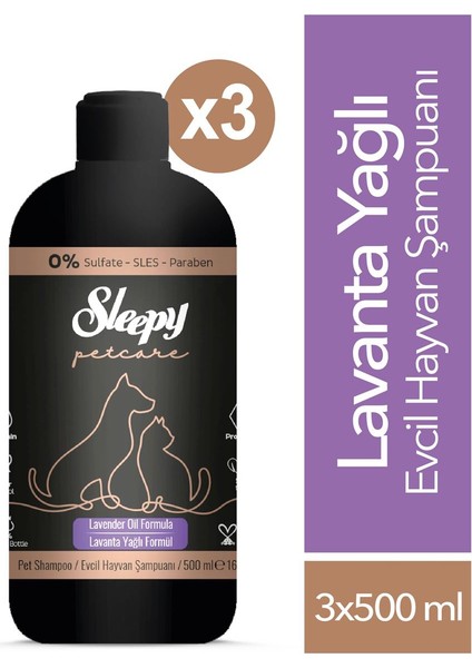 Petcare Lavanta Yağlı Evcil Hayvan Şampuanı 3X500 ml