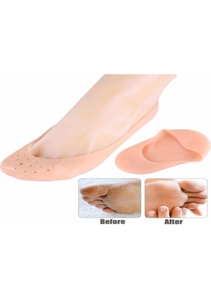 Silikon Ayak Topuk Çorabı Patik Ten Rengi
