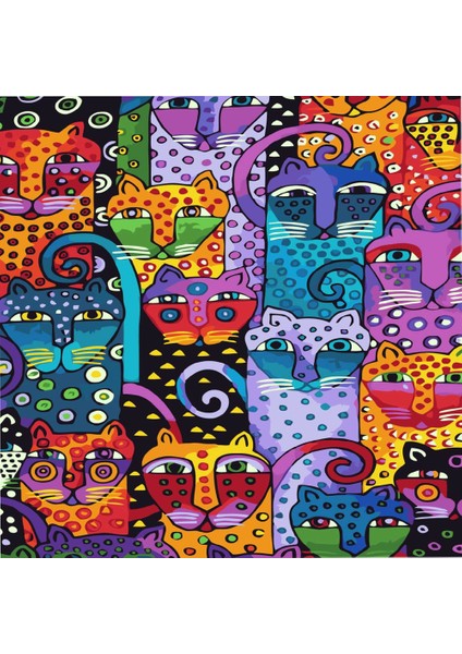 Kedi Duvarı Sayılarla Boyama Seti 40X50CM
