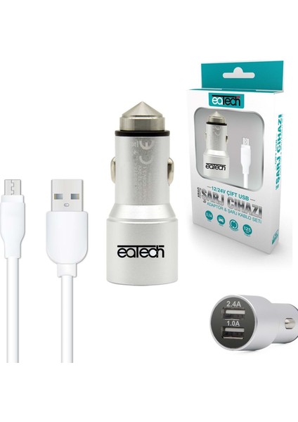 Araç Şarj Mıcro Çift USB Metal 3.1 Amper