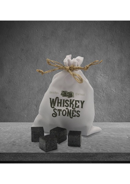Gift Kişiye Özel Isimli Vip Ahşap Tabaklı Viski Bardağı ve 6’lı Doğal Granit Viski Taşı Sunum Seti - Model 5 fiyatları