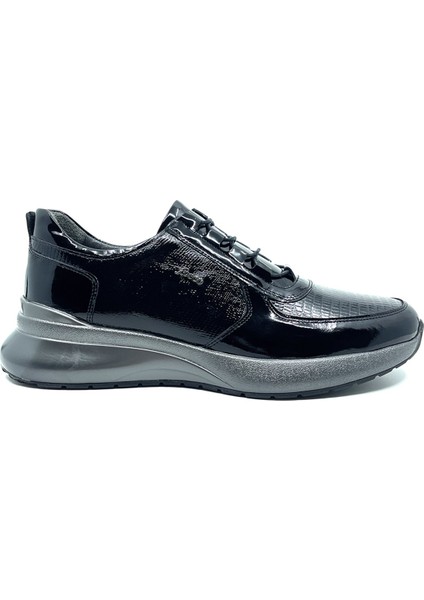 Siyah Rugan Hakiki Deri Erkek Sneaker Spor Ayakkabı 2553 305 739