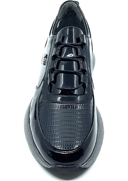 Siyah Rugan Hakiki Deri Erkek Sneaker Spor Ayakkabı 2553 305 739