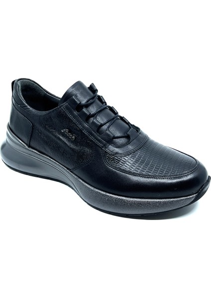 Siyah Hakiki Deri Erkek Sneaker Spor Ayakkabı 2553 306 738