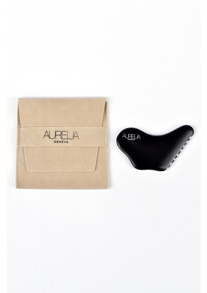 Aurelia Black Bian Stone Butterfly Gua Sha - Kelebek gua sha Taşı - Siyah Bien