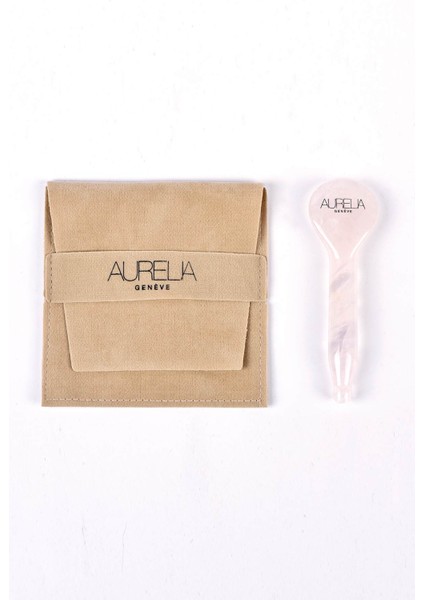 Aurelia Spoon gua sha - Rose Quartz - Kaşık Şekilli gua sha Taşı - Pembe Kuvars