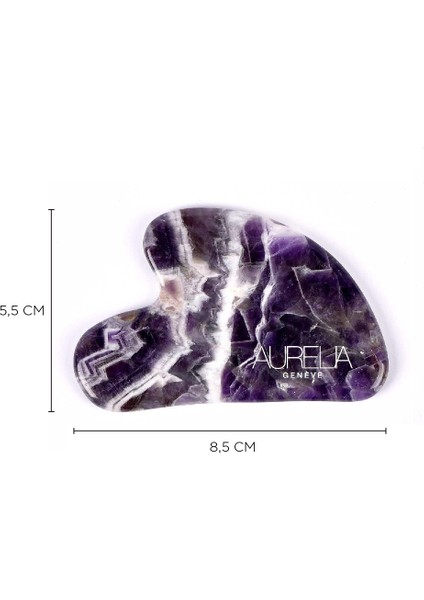 Aurelia Amethyst Gua Sha Crystal - Heart - Gua Sha Taşı - Ametist
