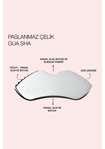 Aurelia Staınless Steel gua sha - Paslanmaz gua sha Taşı –çelik