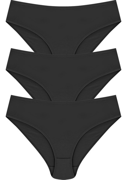 %100 Pamuk Yüksek Bel Külot 3'lü Paket