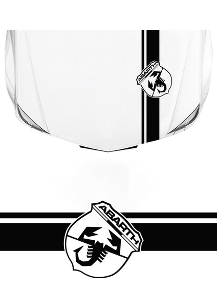 Otomobiller Için Abarth Sport Şerit Kaput Çıkartma Sticker - Oto Sticker - Araba Sticker - 115X25CM