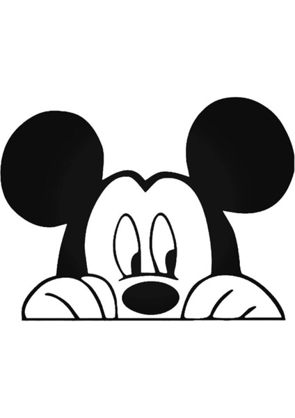 Mickey Mouse Peeking Sticker Araba Oto Arma Duvar Çıkartma 20 cm