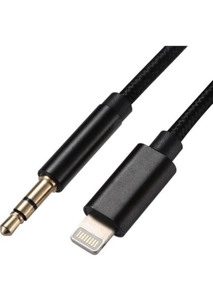Apple iPhone 7 8 x Max 11 12 13 Pro Uyumlu Aux Dönüştürücü Kablo Lightning Girişli 1mt