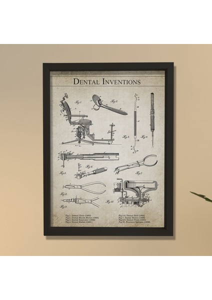 Diş Doktoru Odası, Diş Ekipmanları 1892- 1906 Yılları Arası 8 Patent Baskılı Ahşap Tablo