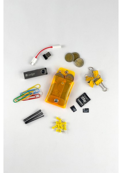 Jellycase Mini Turuncu Bozuk Para Cüzdanı Küçük Minik Kese Madeni Para Kesesi Şeffaf Pvc Renkli