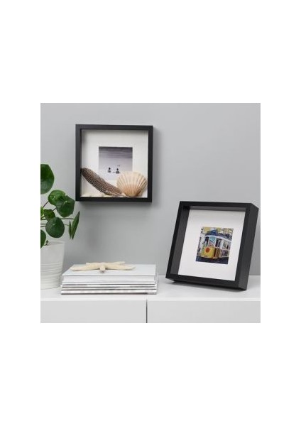Siyah Renk Çerçeve Meridyendukkan Ev Dekorasyon 25X25 cm 1 Adet ,camsız ,siyah Kare