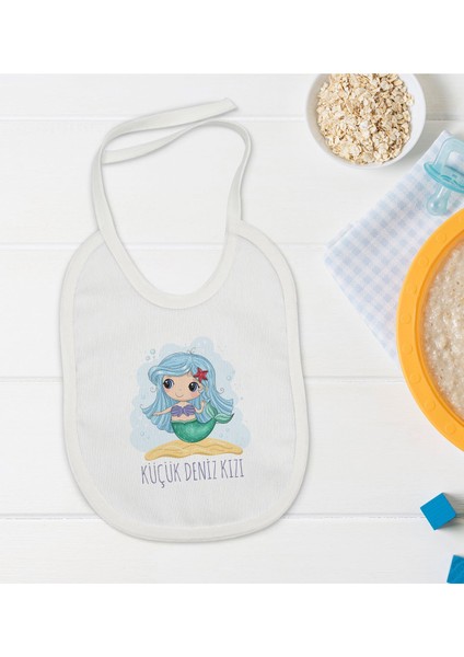 Kids Küçük Deniz Kızı Tasarımlı Bebek Mama Önlüğü - Model 1