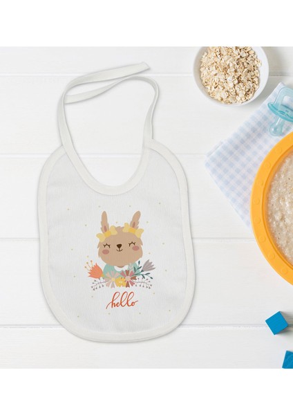 Kids Hello Tasarımlı Bebek Mama Önlüğü - Model 1