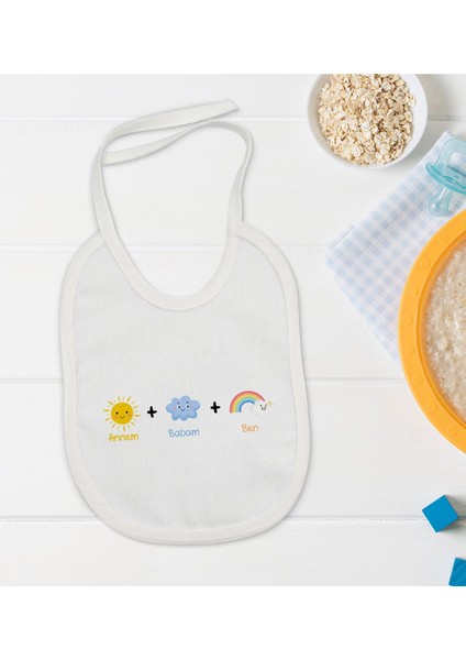 Kids Annem Babam Ben Tasarımlı Bebek Mama Önlüğü - Model 1