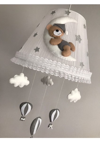 Bebek Çocuk Odası Avizesi Ayıcık Kahve