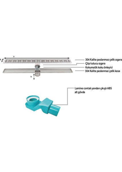 Line 6 Plain 60 cm Izgaralı Krom Duş Kanalı 1156-1036000-01