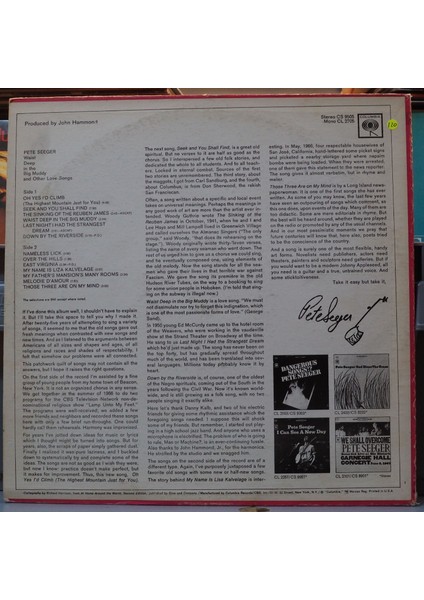 Pete Seeger,waist Deep In The Big Muddy And Other Love Songs,amerika Baskı 1967 Lp