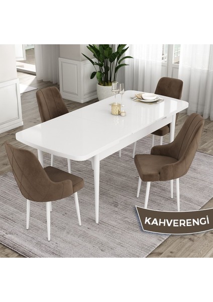 Concept Ram Serisi, 80 x 132 cm Açılabilir Masa Takımı, Beyaz Masa 4 Sandalye fiyatları