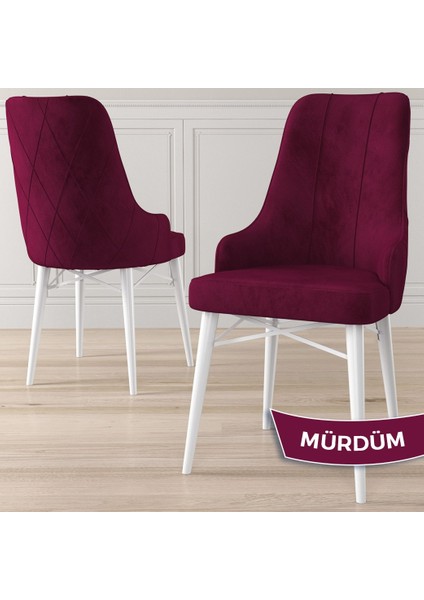 Concept Lia Serisi, 80 x 132 cm Açılabilir Mutfak Masa Takımı, Beyaz Masa 6 Sandalye